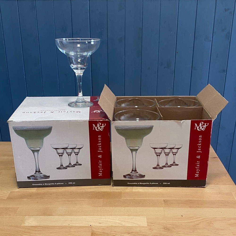 Mayfair & Jackson Clear Glass Margarita Glasses - Set of 4